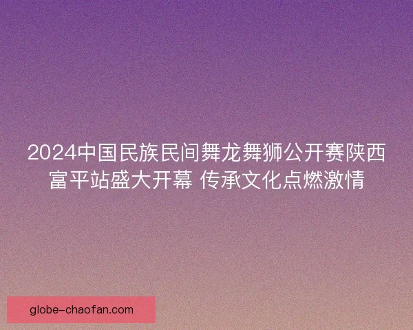 2024中国民族民间舞龙舞狮公开赛陕西富平站盛大开幕 传承文化点燃激情